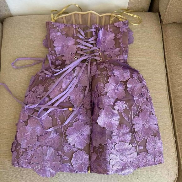 Bronx and Banco Jasmine Maraya Strapless Mini Dress XSmall Lilac Lavender Cockta - Picture 8 of 12